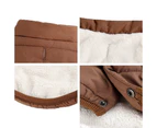 2 Layers Fleece Lined Warm Dog Jacket Winter Cold Weather Small Dog Coat-XL-Brown