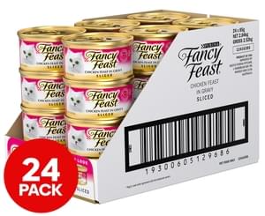 #24 x Fancy Feast Gourmet Cat Food Chicken Feast In Gravy Sliced 85g