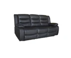 3+2 Seater Recliner Sofa In Faux Leather Lounge Couch in Black