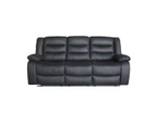 3+2 Seater Recliner Sofa In Faux Leather Lounge Couch in Black