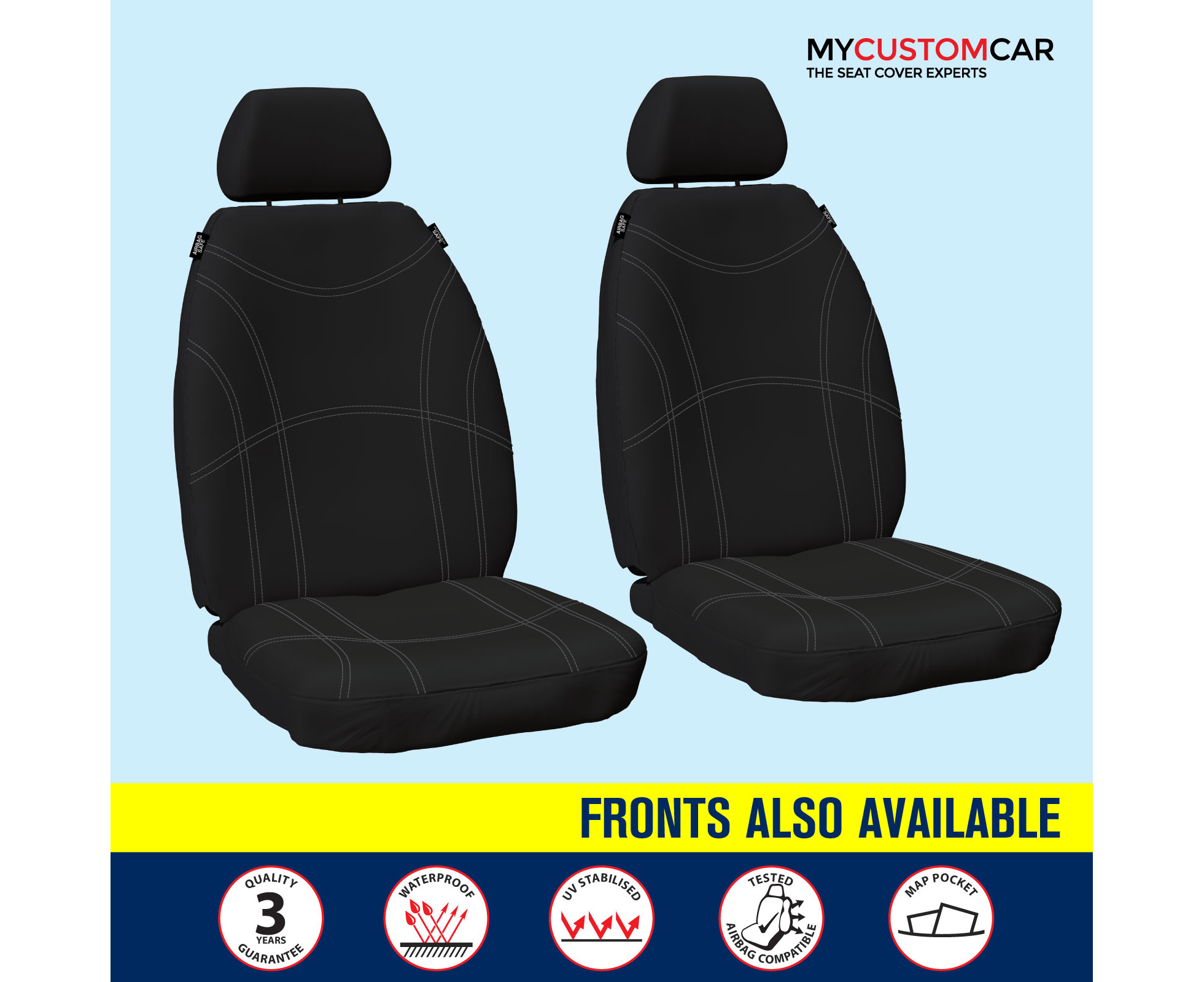 Nissan Qashqai J11 ST ST+ SUV 2014-2022 Neoprene REAR Seat Cover Waterproof  Custom - Black