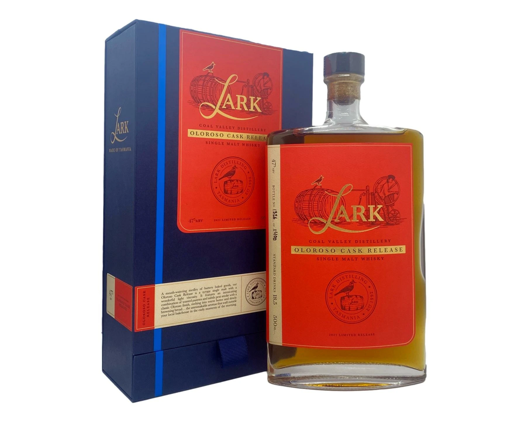 Lark Oloroso Cask Limited Release Single Malt Whisky 500mL