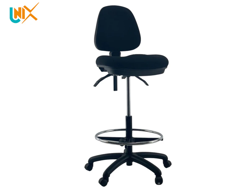 Unix WAVES Medium Back Drafting Office Chair - Black