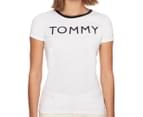 Tommy Hilfiger Women's Fave Tommy Crewneck Tee / T-Shirt / Tshirt - Bright White 2