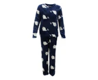 FIL Women's Plush Fleece Pullover Pyjama Lounge Set - Narwhal/Navy