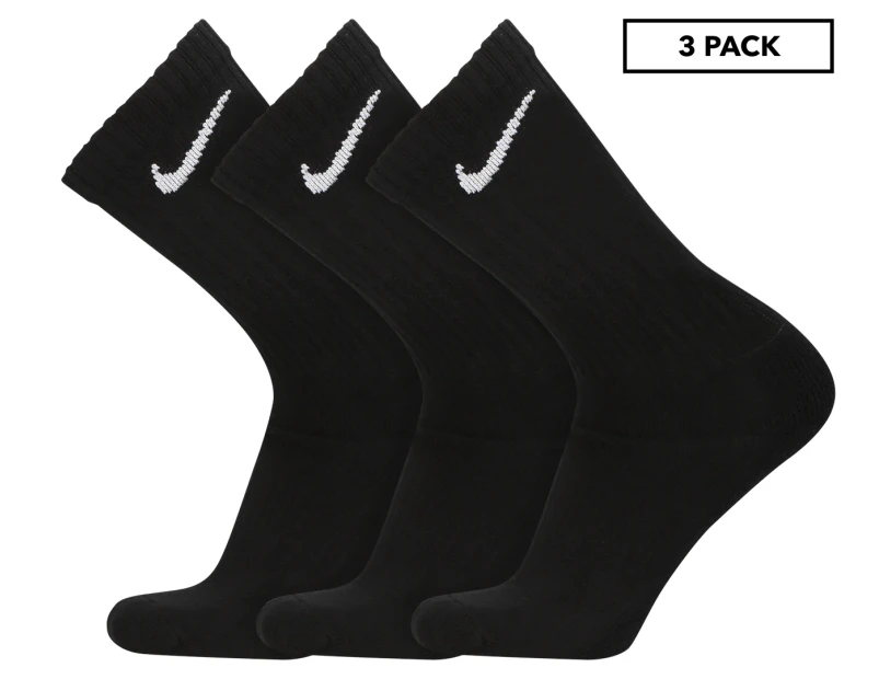 Nike Unisex Everyday Cotton Cushioned Crew Training Socks 3-Pack - Black