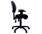 Unix DIEGO Medium Back Adjustable Arms Handwheel Office Chair - Black