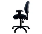Unix DIEGO Medium Back Adjustable Arms Handwheel Office Chair - Black