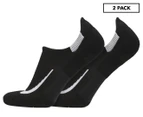 Nike Unisex Multiplier No Show Socks 2-Pack - Black/White