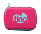 Two-Colour Hard Top Pencil Case : Pink With Blue Zip