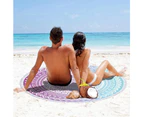 Creative Hand Drawing on Multipurpose Quick Dry Sand Proof Round Beach Towel 40006-2