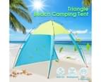 For 5-8 Person Outdoor Triangle Beach Tent Camping Mat Sun Shade Shelter Canopy 2