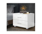 Bedside Table Nightstand 4 Side High Gloss White Side End Table