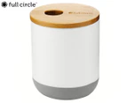 Full Circle Pick Me Up Cotton Swap Canister - White/Grey