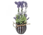 Plastic 27cm Lavender Artificial Indoor Plant/Leaves w/ Ribb Pot/Vase Home Decor