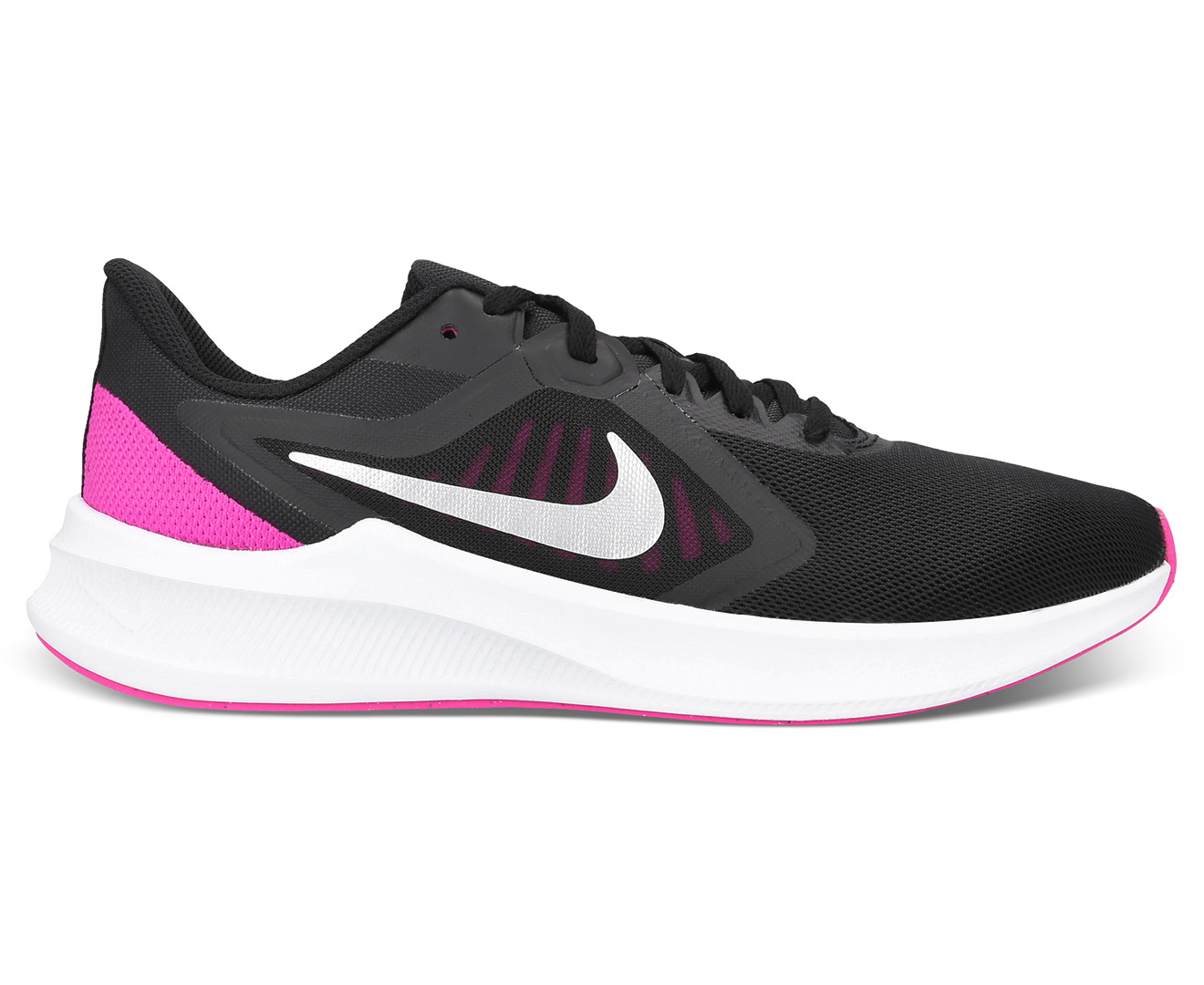 Nike Women's Downshifter 10 Running Shoes - Black/Metallic Silver/Pink ...