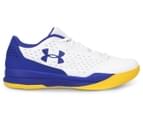 Under Armour Men's UA Jet Low Basketball Shoes - White/Formation Blue 1