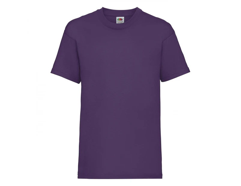 Fruit Of The Loom Childrens/Kids Unisex Valueweight Short Sleeve T-Shirt (Purple) - BC329