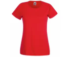 Fruit Of The Loom Ladies/Womens Lady-Fit Valueweight Short Sleeve T-Shirt (Red) - BC1354