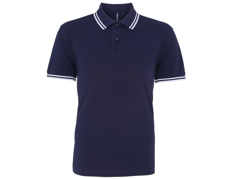 Asquith & Fox Mens Classic Fit Tipped Polo Shirt (Navy/ White) - RW4809