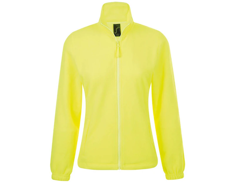 SOLS Womens North Full Zip Fleece Jacket (Neon Yellow) - PC344