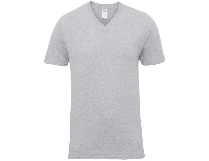 Gildan Adults Unisex Short Sleeve Premium Cotton V-Neck T-Shirt (Sport Grey) - RW4738