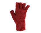 FLOSO Ladies/Womens Winter Fingerless Gloves (Red) - MG-32A