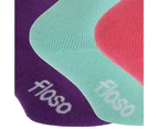 FLOSO Childrens Boys/Girls Winter Thermal Socks (Pack Of 3) (Pink/Purple/Teal) - K105