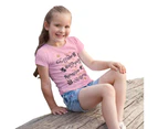 Harry Potter Girls Brave Loyal Wise Ambitious T-Shirt (Baby Pink) - PG506