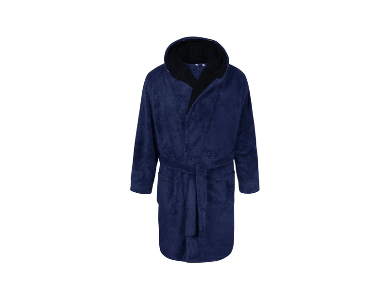 D555 Mens Newquay Kingsize Hooded Dressing Gown (Navy) - DC305