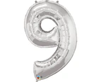 Qualatex 34 Inch Metallic Silver Number Balloons (0-9) (Silver) - SG4502