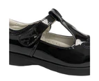 Boulevard Girls Touch Fastening T Bar Shoes (Black Patent) - DF190