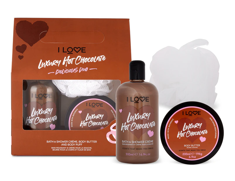 I Love Delicious Duo Luxury Hot Chocolate 3-Piece Gift Set