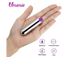 USB Rechargeable Bullet Vibrator Discreet Vibrating Massager Beginner Sex Toy Adult Powerful Silver