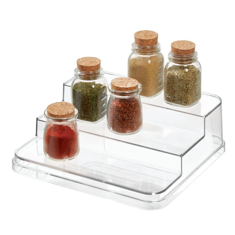 Idesign Kitchen Pantry Spice Holder Seasoning Rack Stand Organiser Clear Plastic