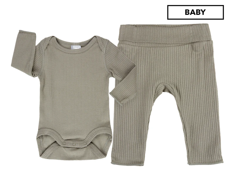 Bonds Pointelle Long Sleeve Bodysuit And Legging Set