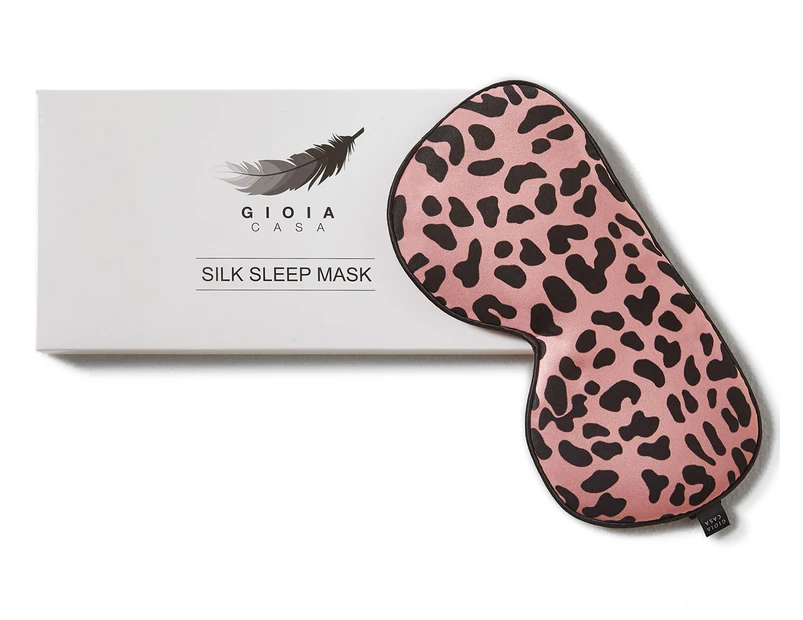 Gioia Casa Silk Sleep Mask - Pink Leopard