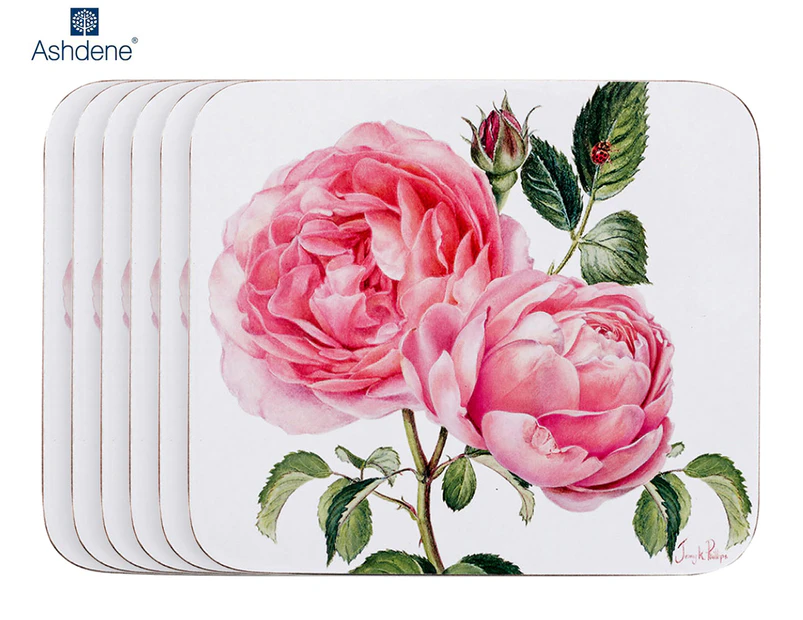 Ashdene 6-Piece Heritage Rose Coasters Set - Multi