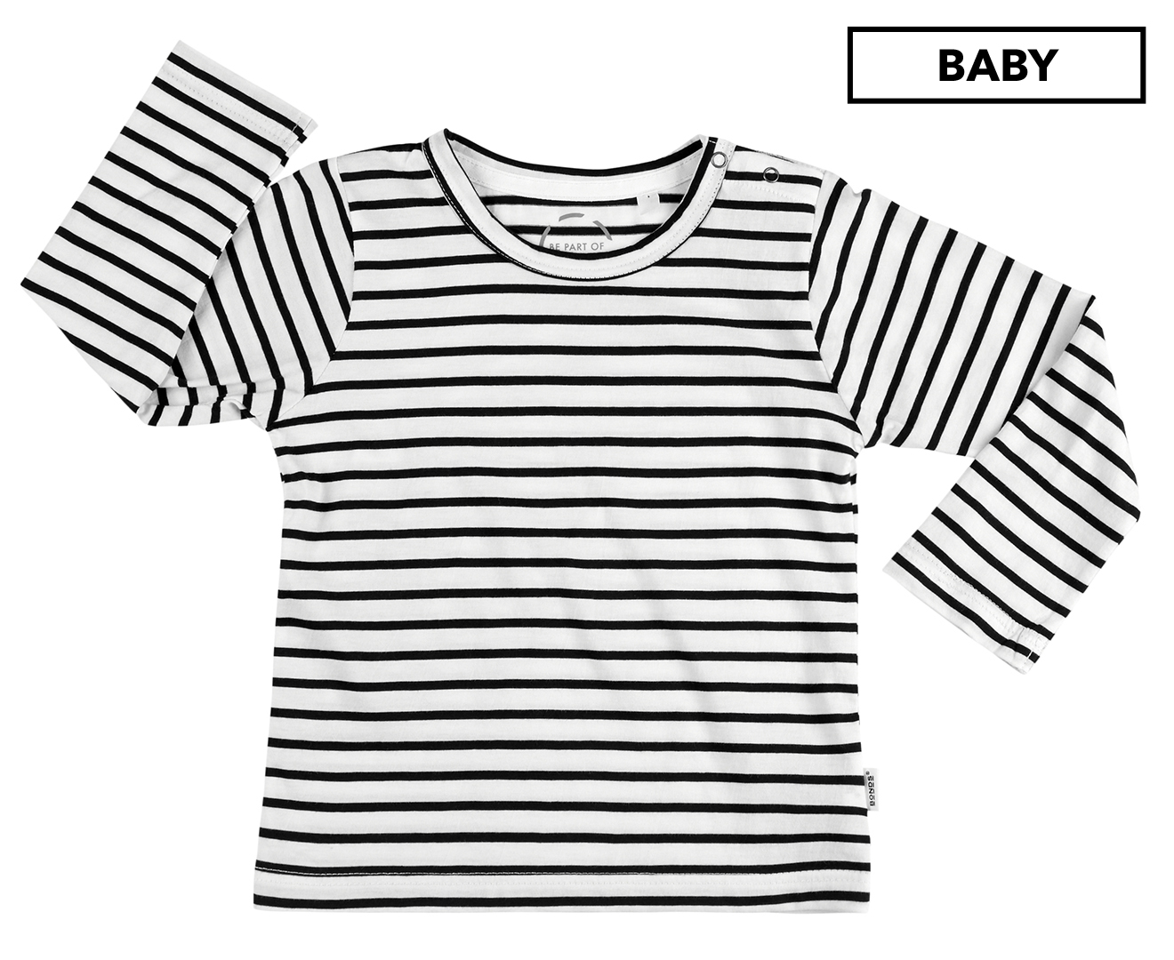 Bonds Baby Stretchies Long Sleeve Top Tee size 000 Colour Black White 