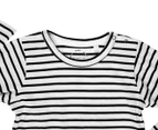 Bonds Baby Unisex Long Sleeve Crew Tee / T-Shirt / Tshirt - Black/White
