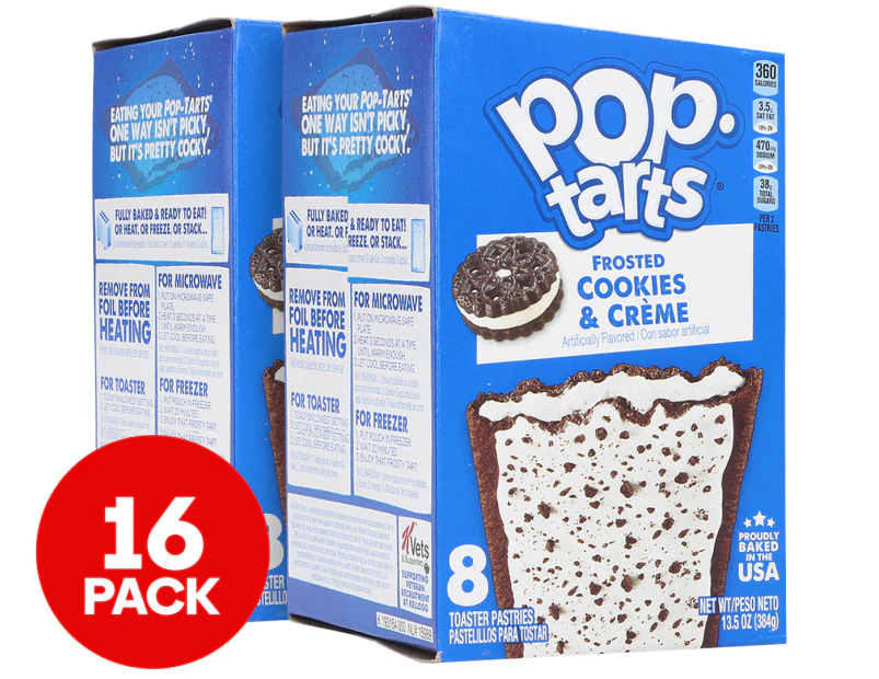 2 x 8pk Kellogg's Pop-Tarts Frosted Cookies & Creme