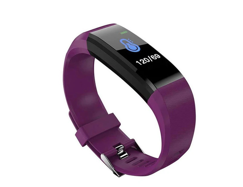 20 In 1 115plus Water Resistant Smart Fitness Tracker Bands Sport Bluetooth Smart Touch Wristband Health Monitoring Bracelet - Purple
