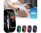 20 In 1 115plus Water Resistant Smart Fitness Tracker Bands Sport Bluetooth Smart Touch Wristband Health Monitoring Bracelet - Blue