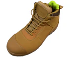 Mens Hard Yakka Fender Safety Boots Steel Toe Cap Side Zip Wheat / Concrete Leather - Wheat Y60145