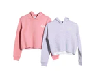 Hype Girls Cropped Pullover Hoodie (Pack of 2) (Pink/Grey) - HY3363