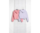 Hype Girls Cropped Pullover Hoodie (Pack of 2) (Pink/Grey) - HY3363
