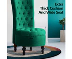 Luxsuite Velvet Accent Chair Lounge Bedroom Living Room Occasional Single Sofa Dressing Chair Armless High Back Green