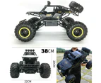 NOVBJECT 4WD RC Monster Truck Off-Road Vehicle 2.4 Ghz Remote Control Buggy Car Toy 38cm Silver-double Batteries