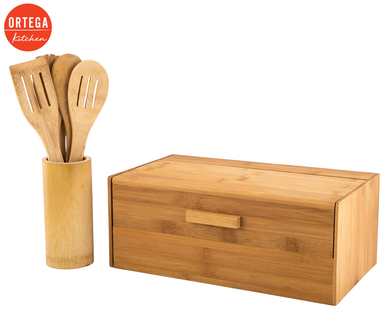 Ortega Kitchen 5-Piece Bamboo Bread Bin & Utensil Set