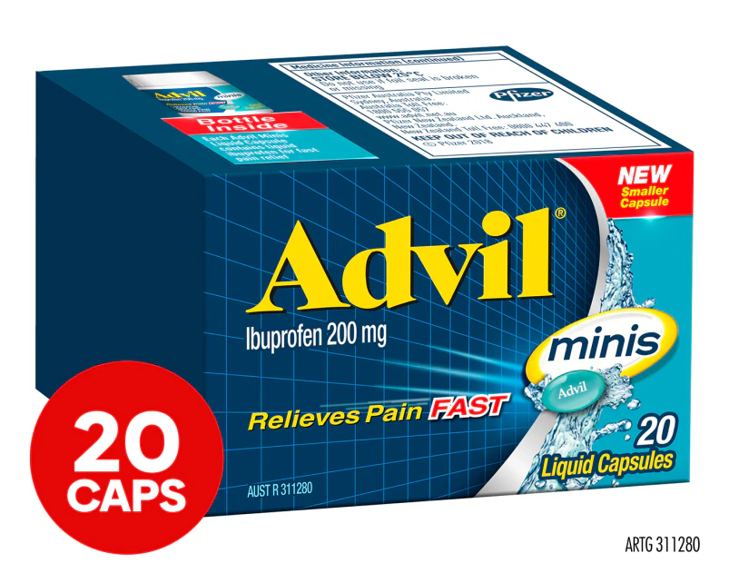 Advil Minis 200mg 20 Liquid Caps